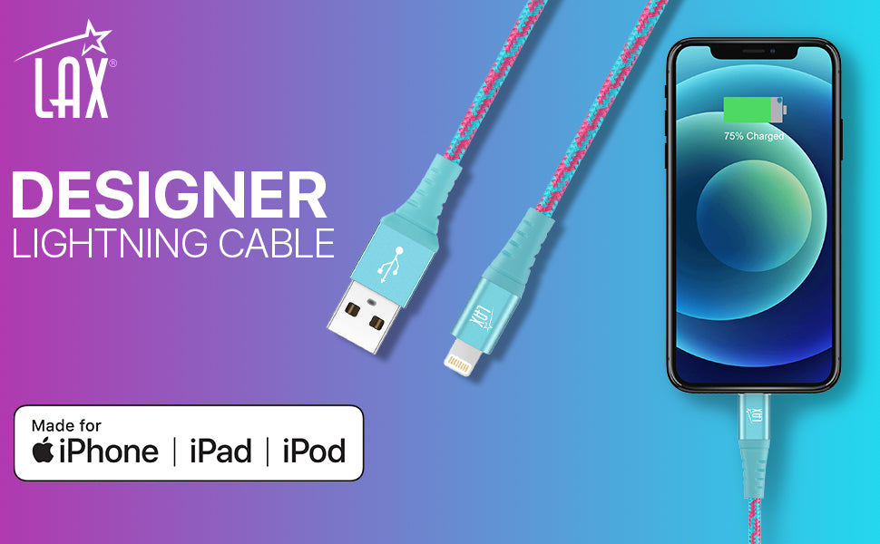 USB to Lightning Cable - Premium Stripes Designer Lightning MFi Certified Fast Charging Cable