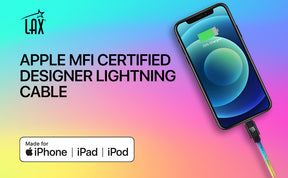USB to Lightning Cable - Premium Vegan Leather Lightning MFi Certified Fast Charging Cable