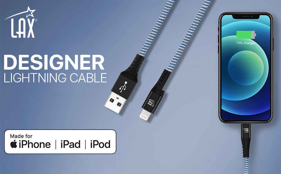 USB to Lightning Cable - Premium Stripes Designer Lightning MFi Certified Fast Charging Cable