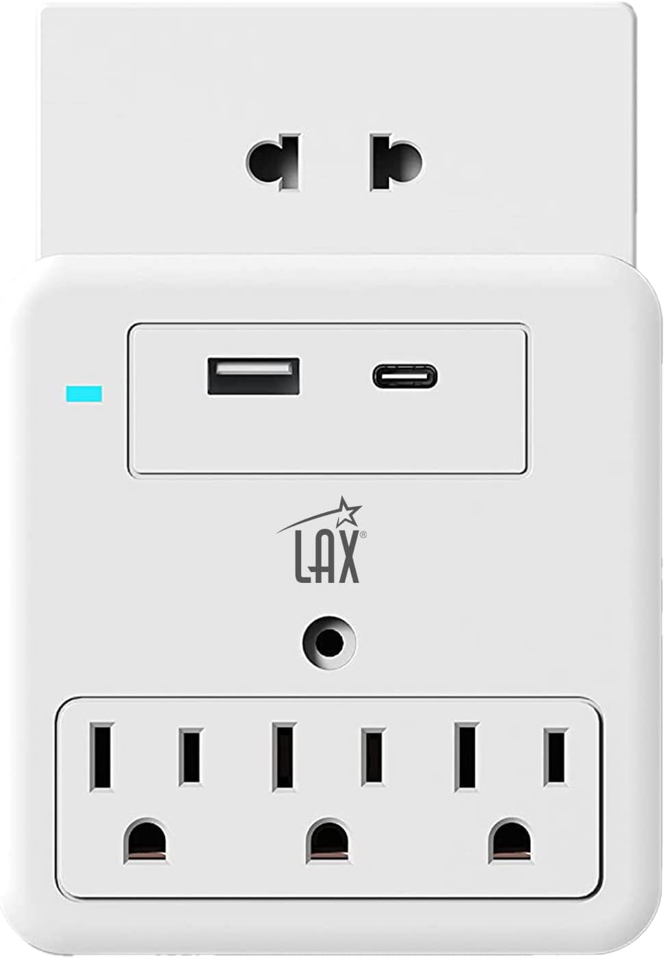 Multi-Plug Surge Protector 2/3 Wall Outlet Extender - USB-A & USB-C Port (White)