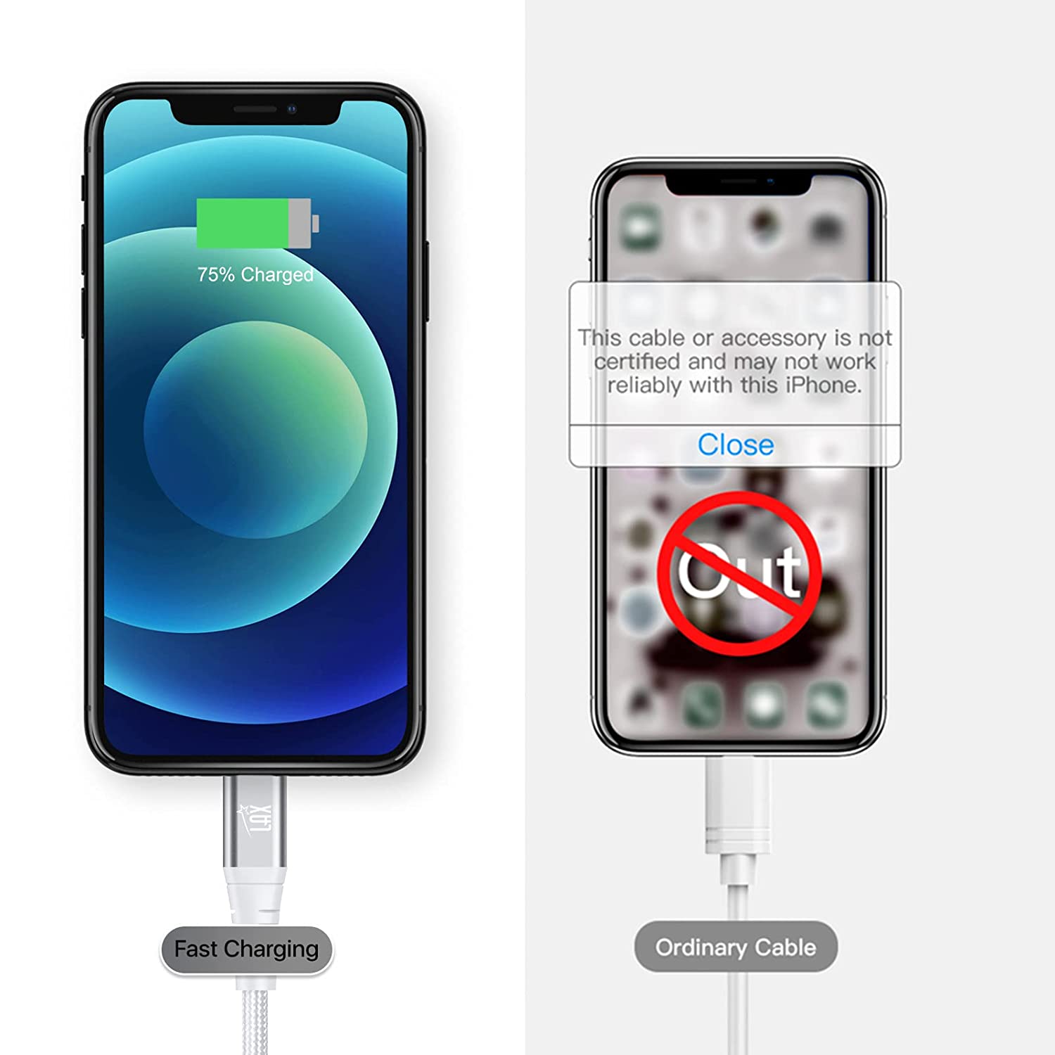 Nylon Braided Fast USB-C to iPhone Compatible Cable - High Data Sync