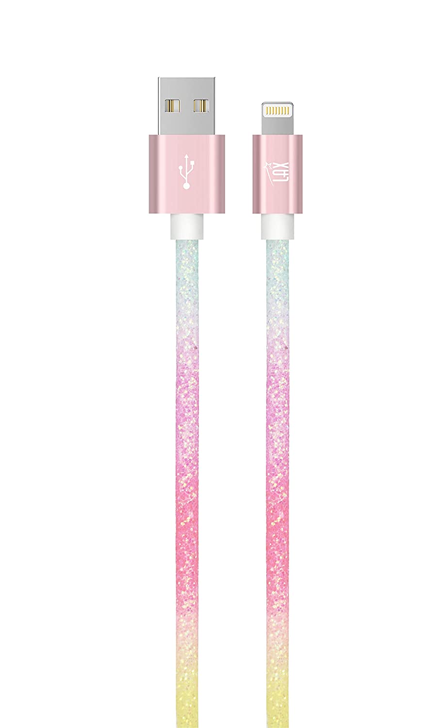 USB to Lightning Cable - Glitter Apple MFi Certified Nylon Braided Fast Charging Cable - High Data Sync