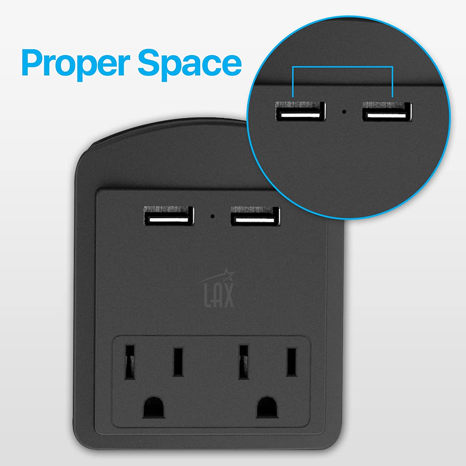 Multi-Plug Surge Protector with 2 Wall Outlet Extender & 2 USB Ports