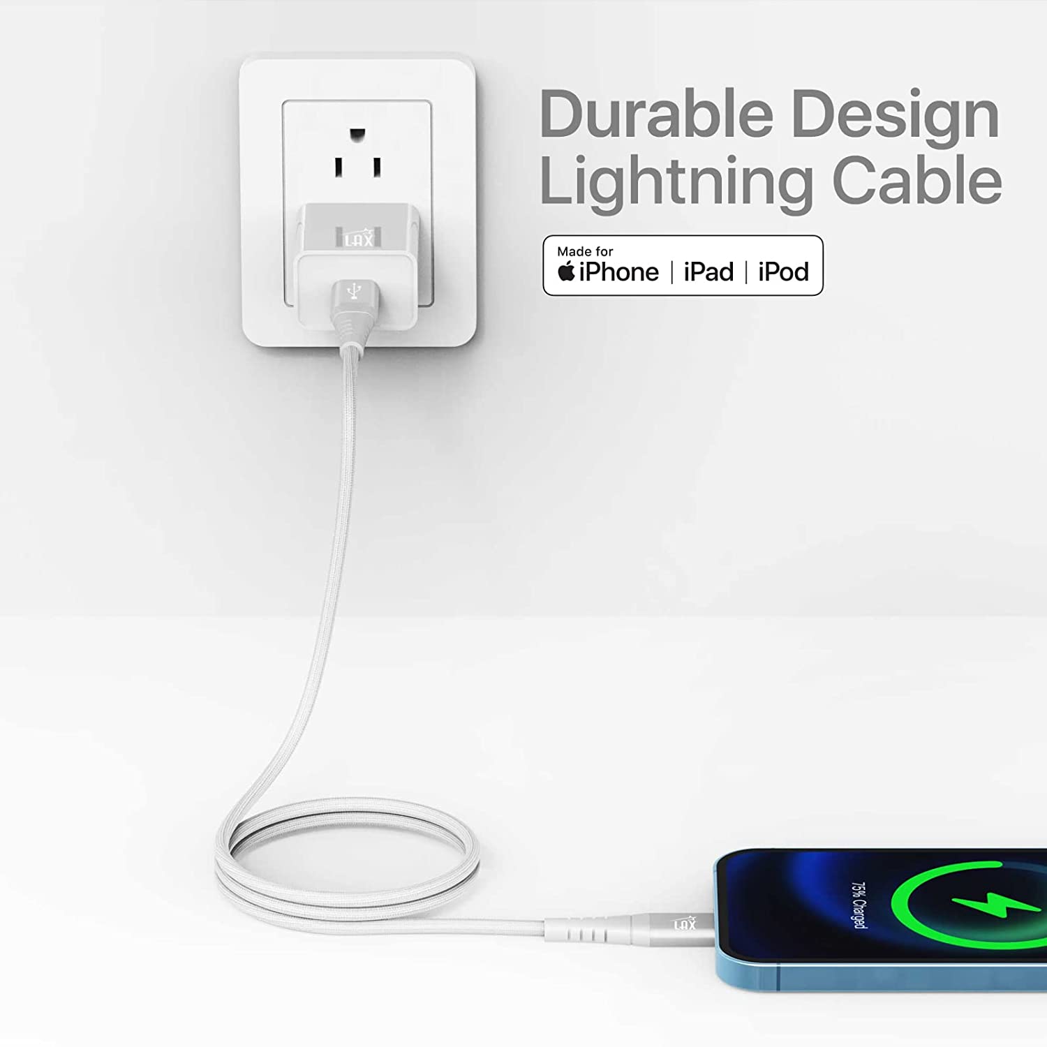 Nylon Braided Fast USB-C to iPhone Compatible Cable - High Data Sync