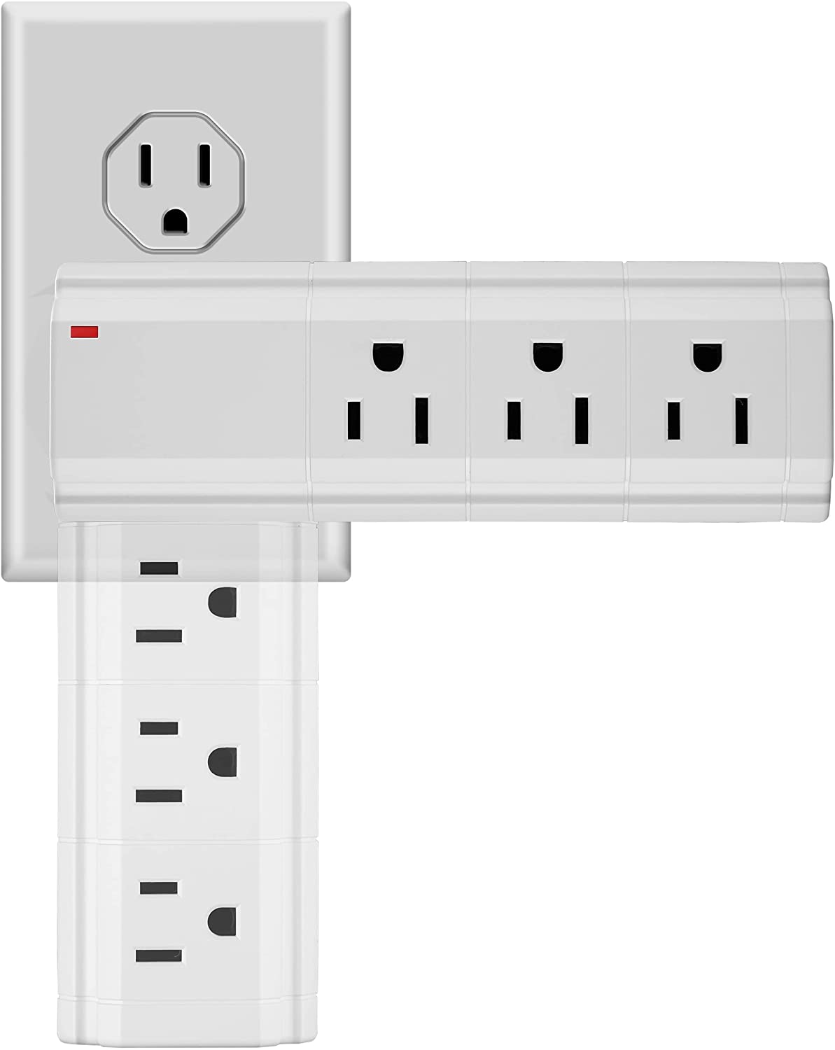 Multi-Plug Surge Protector Wall Adapter - 9 Outlets & 2 USB Ports