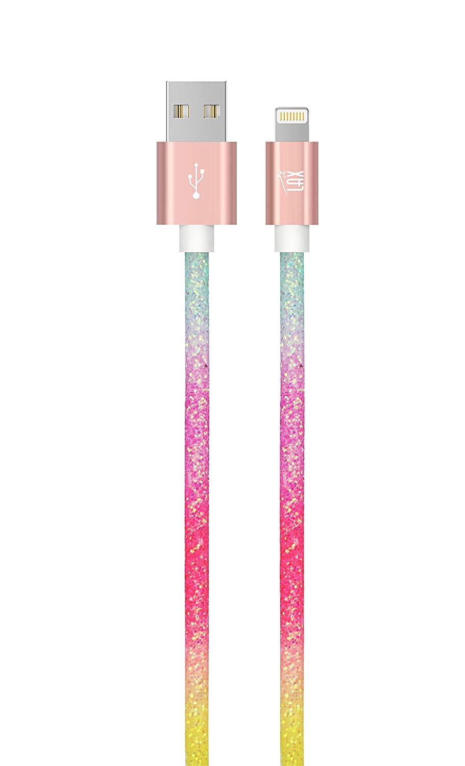 USB to Lightning Cable - Glitter Apple MFi Certified Nylon Braided Fast Charging Cable - High Data Sync