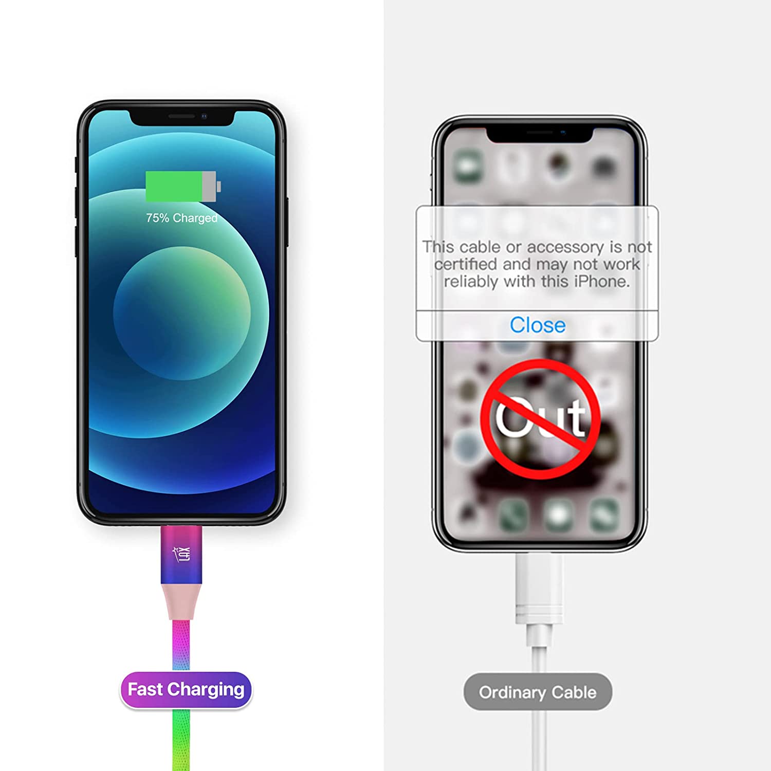 Durable Braided iPhone Compatible Charging Cable