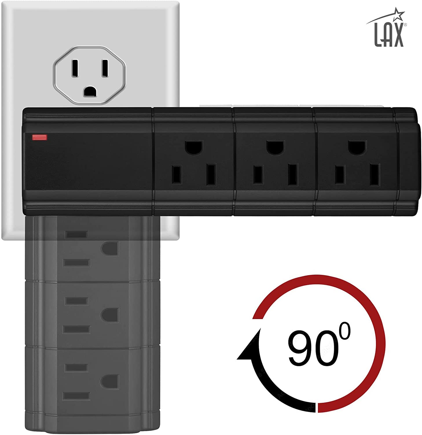 Multi-Plug Surge Protector Wall Adapter - 9 Outlets & 2 USB Ports