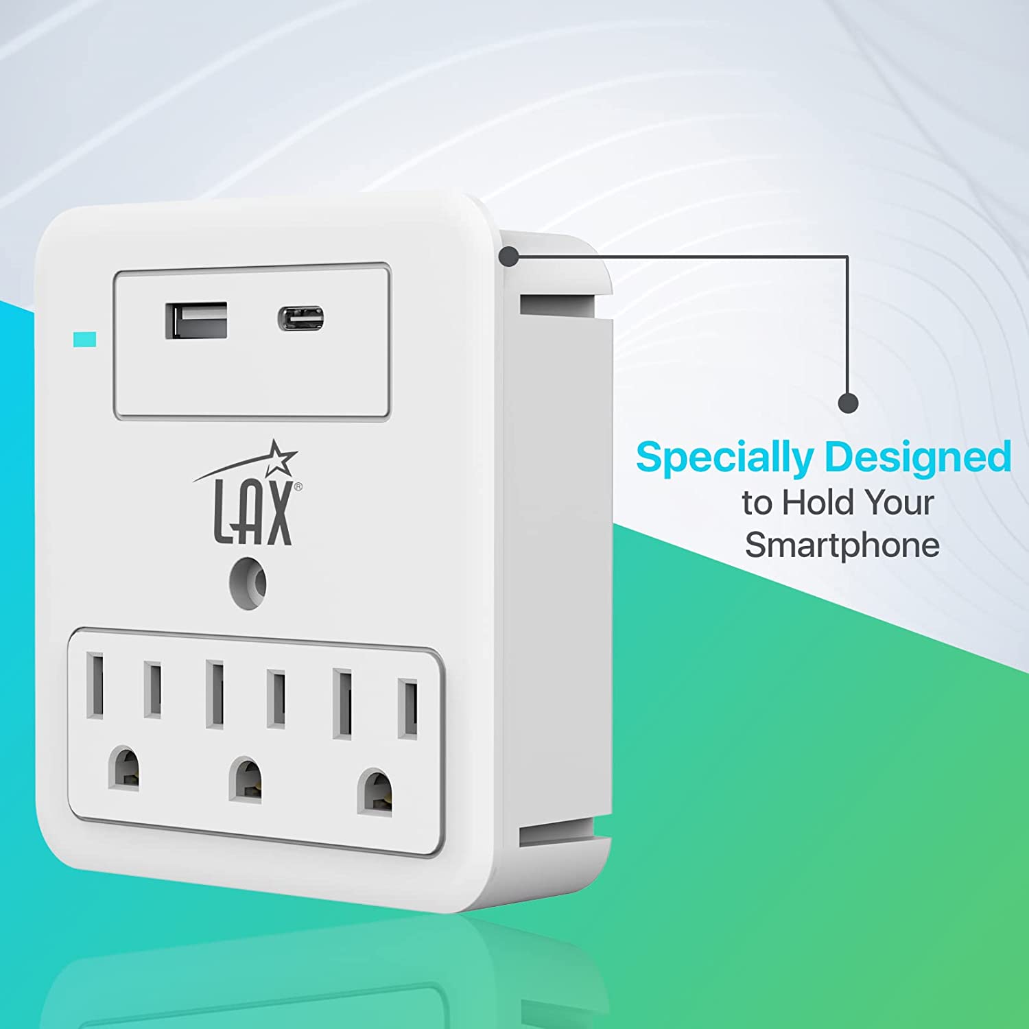 Multi-Plug Surge Protector 2/3 Wall Outlet Extender - USB-A & USB-C Port (White)