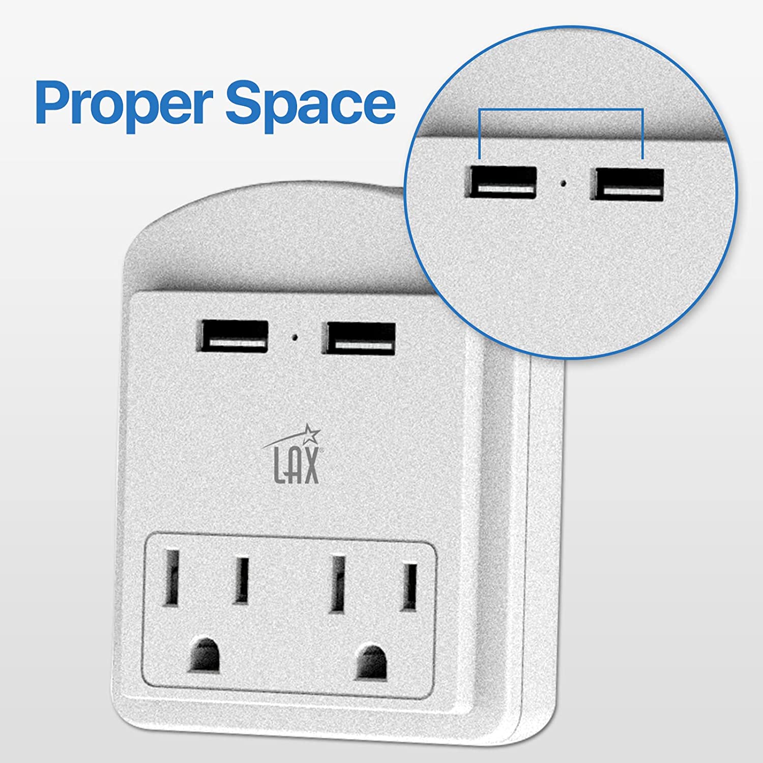 Multi-Plug Surge Protector with 2 Wall Outlet Extender & 2 USB Ports