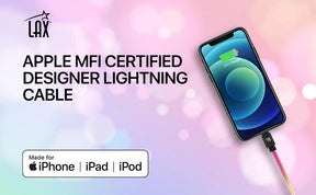 USB to Lightning Cable - Premium Vegan Leather Lightning MFi Certified Fast Charging Cable