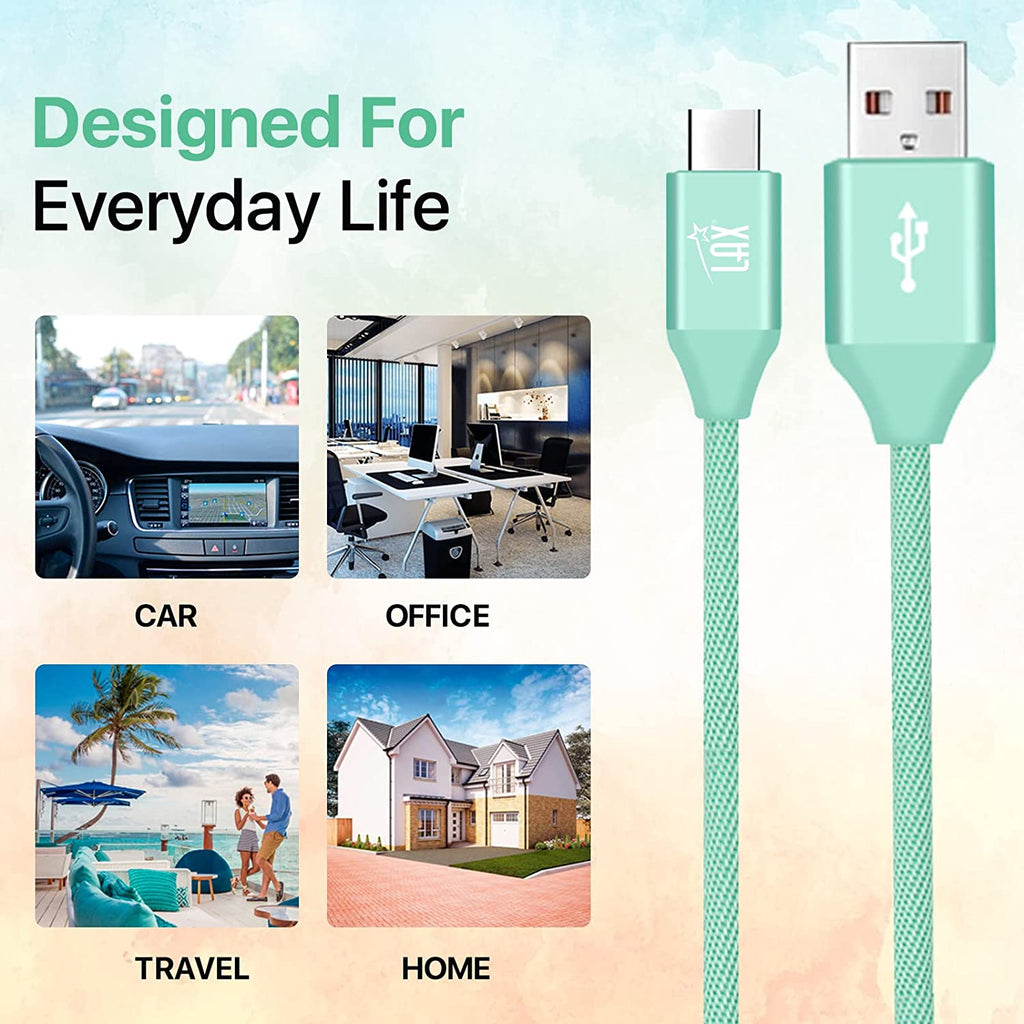 Durable Nylon Braided USB-C Fast Charging & Data Transferring Cable