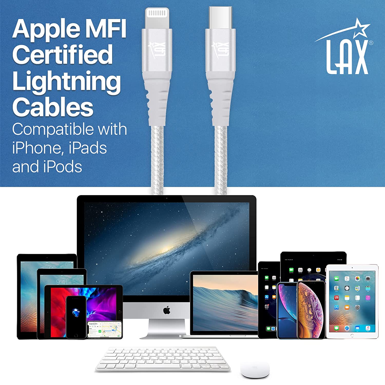 Nylon Braided Fast USB-C to iPhone Compatible Cable - High Data Sync