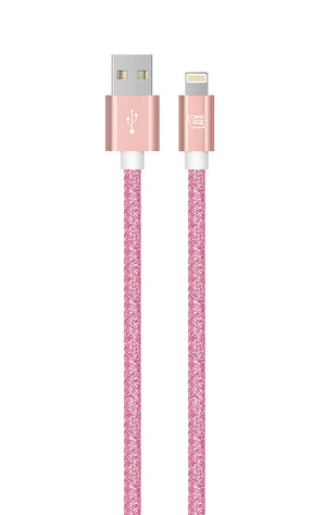 USB to Lightning Cable - Glitter Apple MFi Certified Nylon Braided Fast Charging Cable - High Data Sync