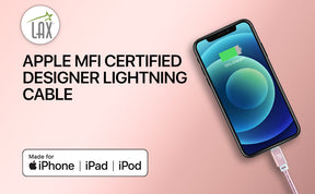 USB to Lightning Cable - Premium Vegan Leather Lightning MFi Certified Fast Charging Cable