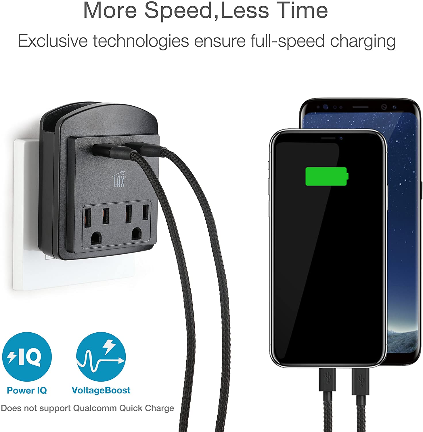 Multi-Plug Surge Protector with 2 Wall Outlet Extender & 2 USB Ports