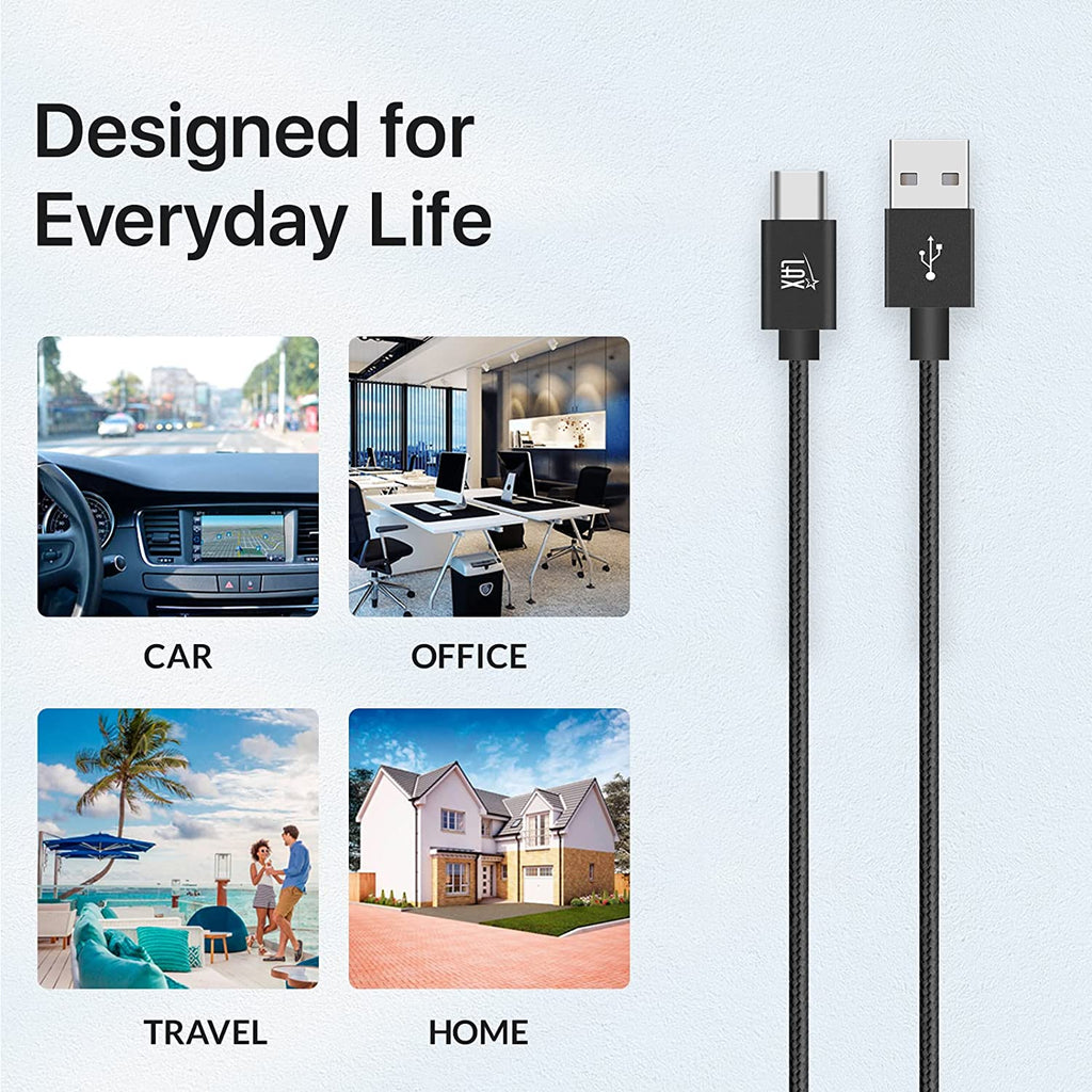 Durable Nylon Braided USB-C Fast Charging & Data Transferring Cable
