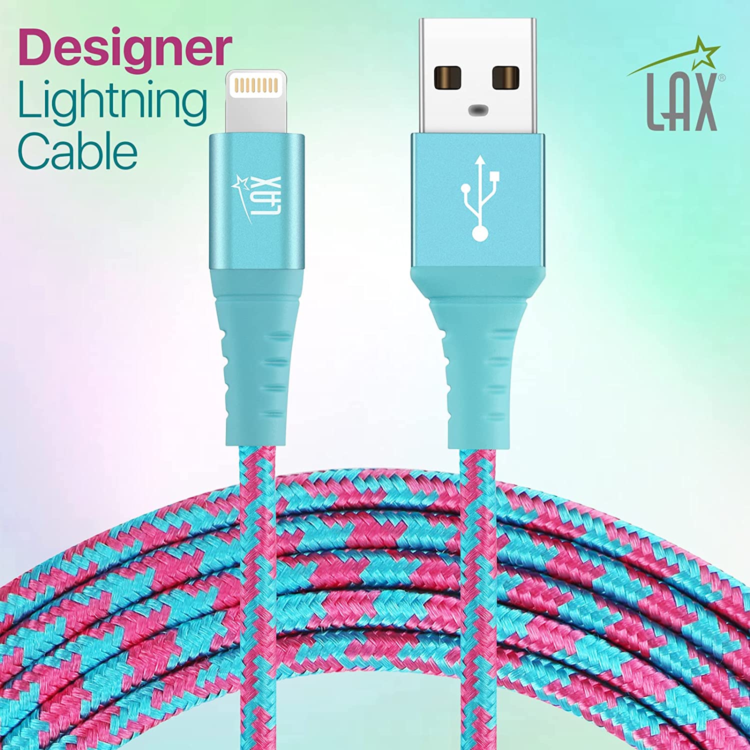 USB to Lightning Cable - Premium Stripes Designer Lightning MFi Certified Fast Charging Cable