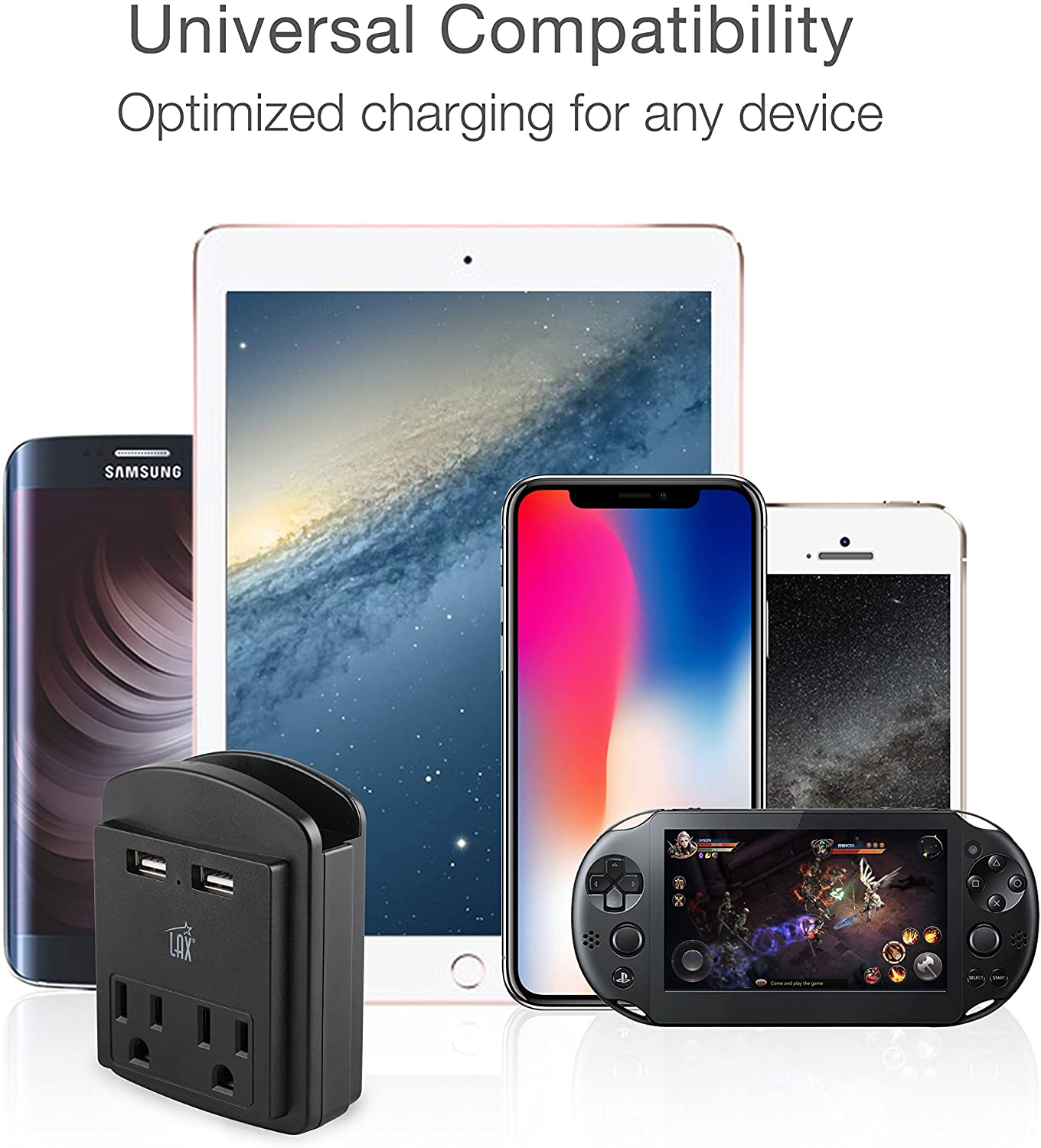 Multi-Plug Surge Protector with 2 Wall Outlet Extender & 2 USB Ports