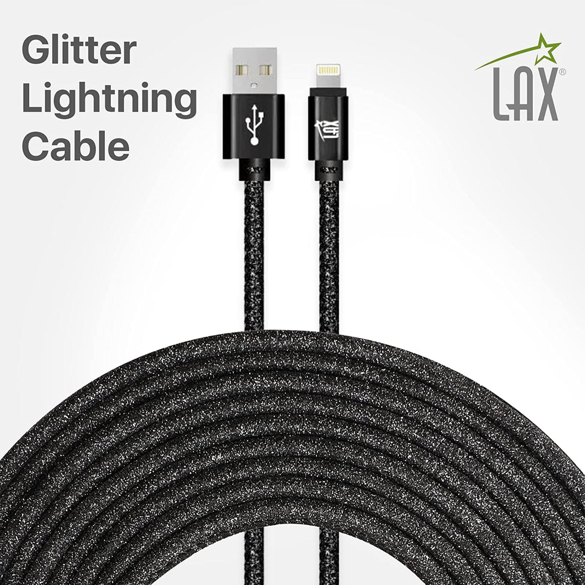 USB to Lightning Cable - Glitter Apple MFi Certified Nylon Braided Fast Charging Cable - High Data Sync