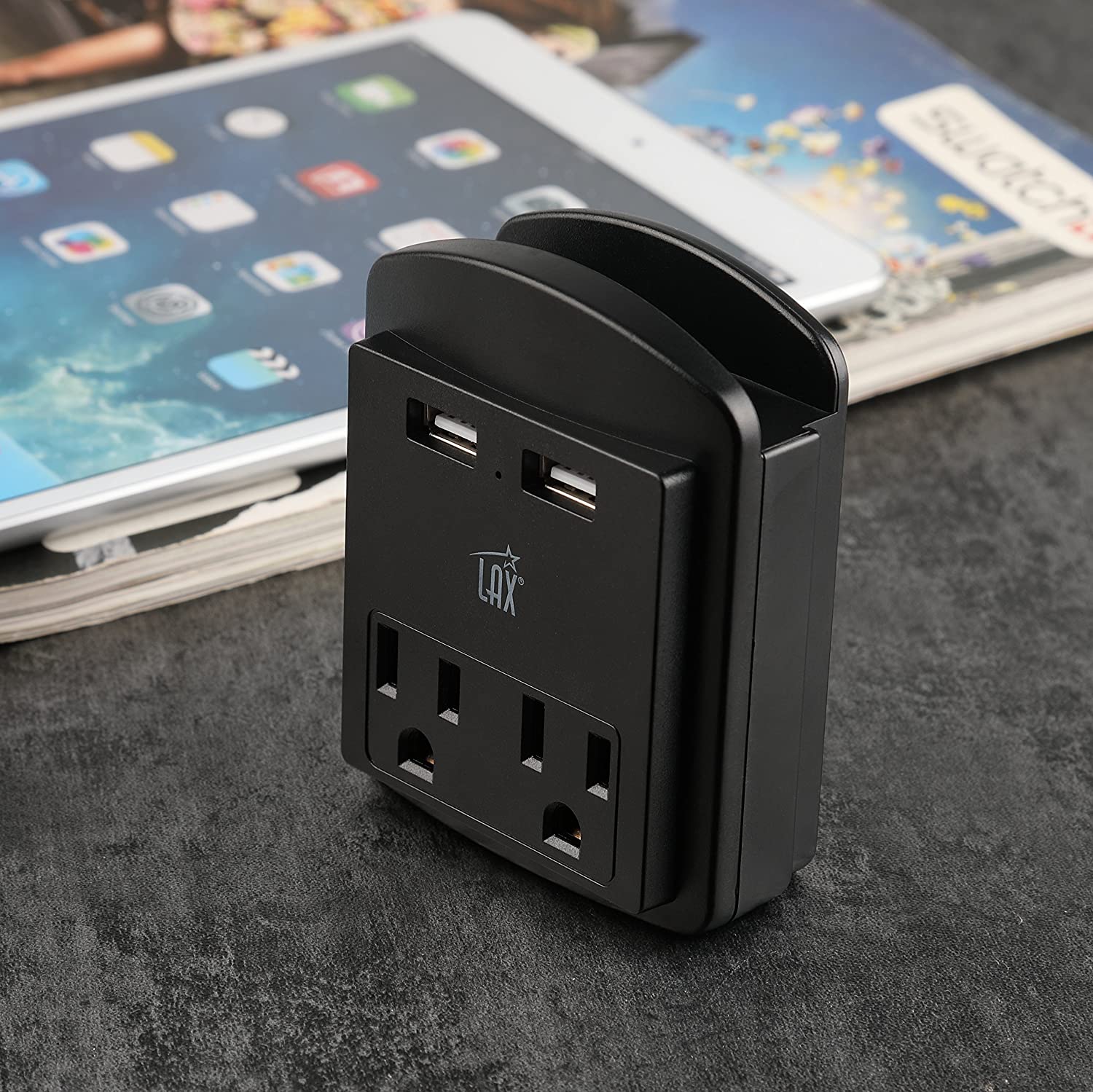 Multi-Plug Surge Protector with 2 Wall Outlet Extender & 2 USB Ports