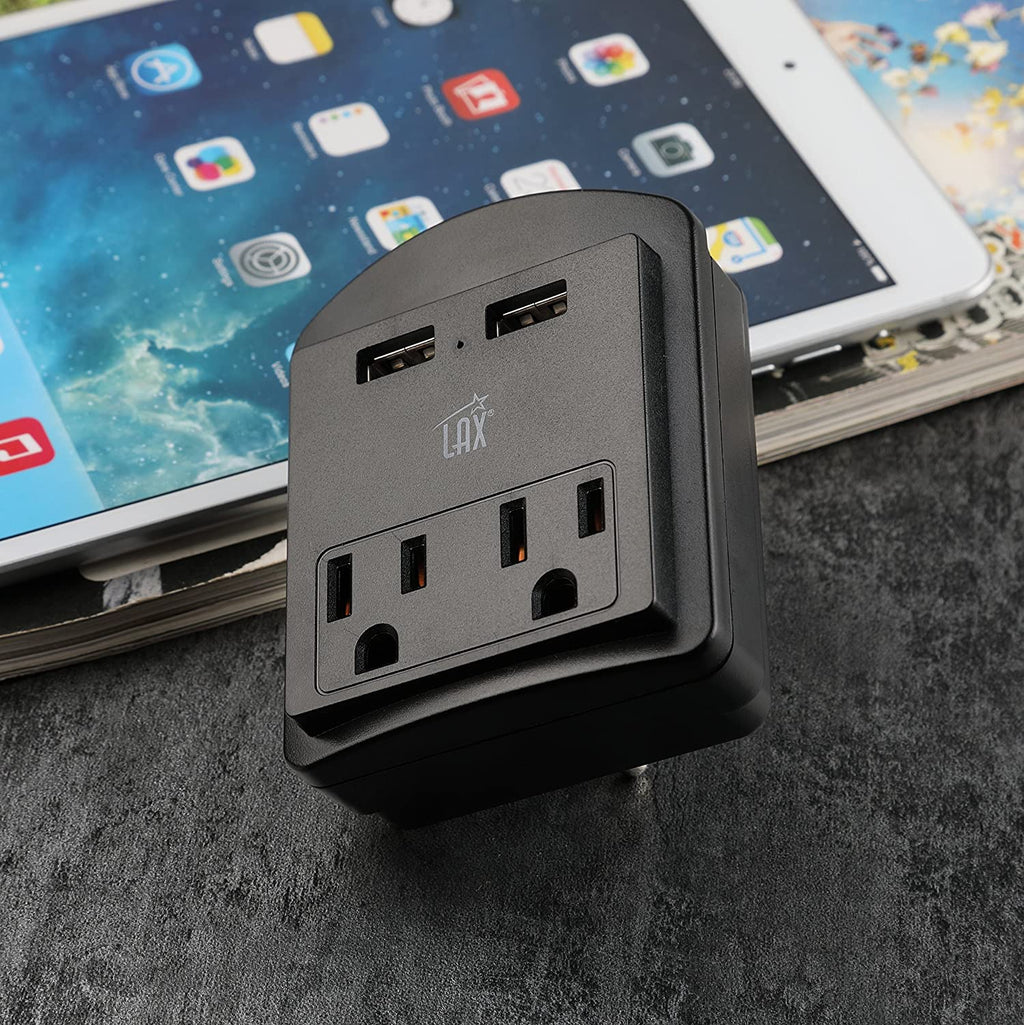 Multi-Plug Surge Protector with 2 Wall Outlet Extender & 2 USB Ports