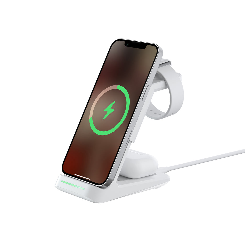 LAX Wireless Charging Stand - 3 in 1 Wireless Charger Fast Charging Dock Station – Compatible with Apple Watches , Airpods 2/Pro, iPhone