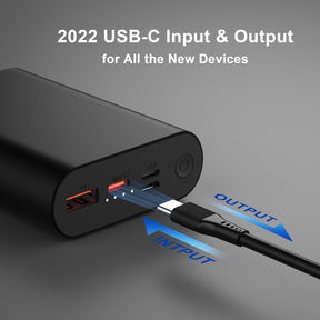 LAX Portable  22.5W Fast Charging Power Bank - 12,000 mAh Aluminum Battery Pack, USB and Type-C Input/Output Power Bank
