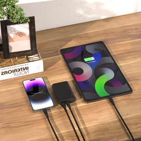 LAX Portable  22.5W Fast Charging Power Bank - 12,000 mAh Aluminum Battery Pack, USB and Type-C Input/Output Power Bank
