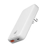LAX USB C 30W Charger - Thin Flat Dual Port Fast Wall Charger - USB Port for iPhone 14/14 Pro/14 Pro Max, Galaxy, Pixel, iPad Pro, AirPods Pro (White)