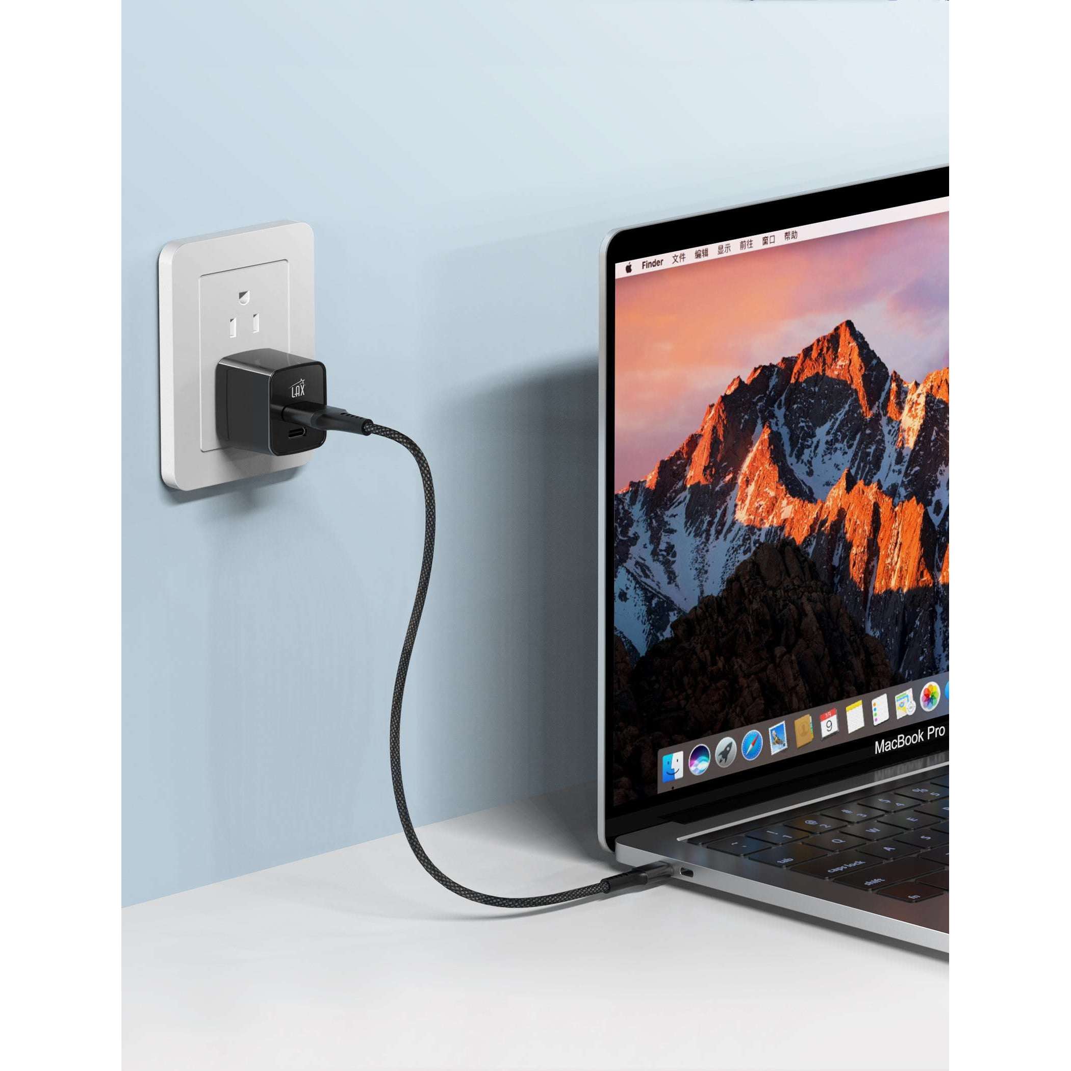 Dual Port Fast Travel Wall Charger USB-20W USB-C and USB-A