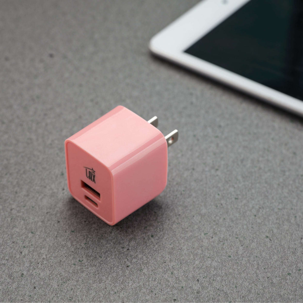 Dual Port Fast Travel Wall Charger USB-20W USB-C and USB-A