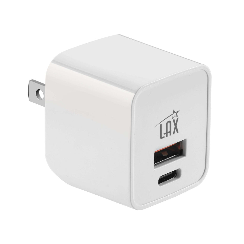 Dual Port Fast Travel Wall Charger USB-20W USB-C and USB-A