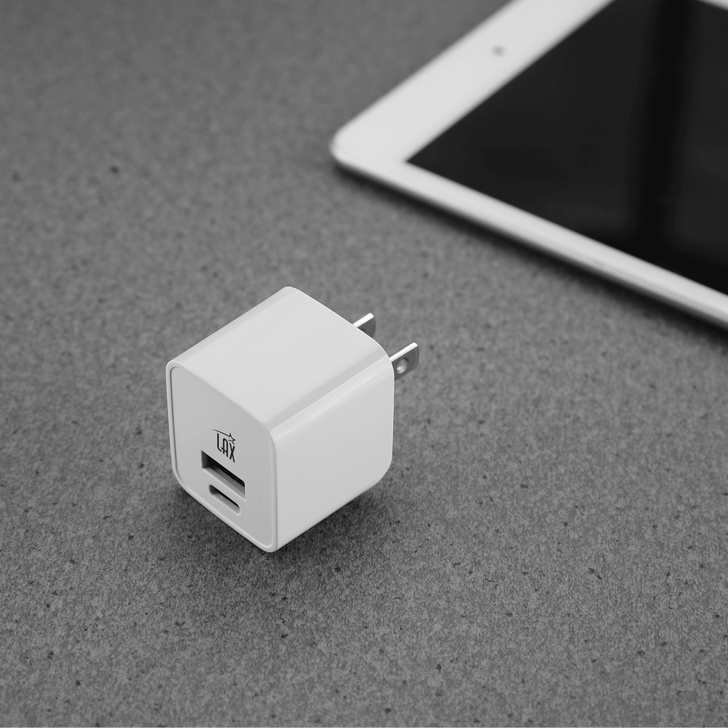 Dual Port Fast Travel Wall Charger USB-20W USB-C and USB-A