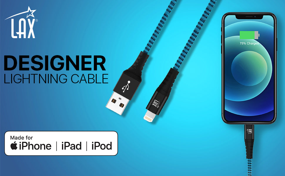 USB to Lightning Cable - Premium Stripes Designer Lightning MFi Certified Fast Charging Cable