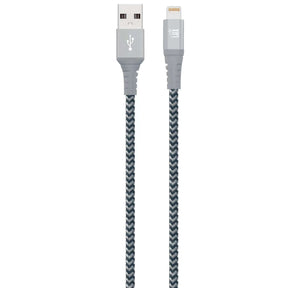 Apple MFi Certified Durable Braided Nylon Lightning Cables - Gray Stripes