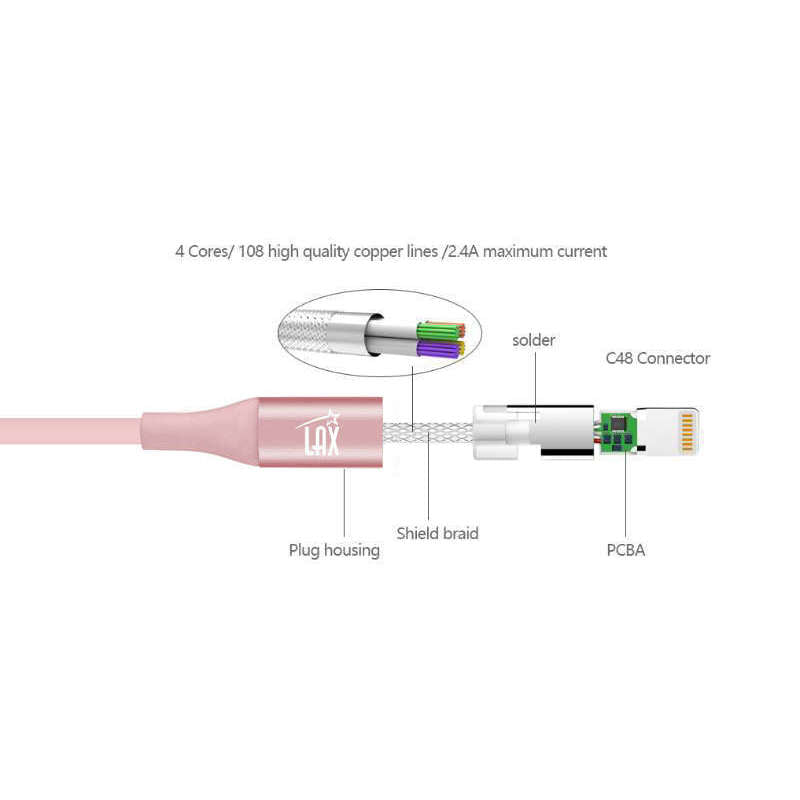 Braided Nylon Slim Cable for iPhone, iPad, Airpods