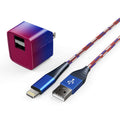 2.4A Dual USB Wall Charger with iPhone Compatible Cable (6ft)