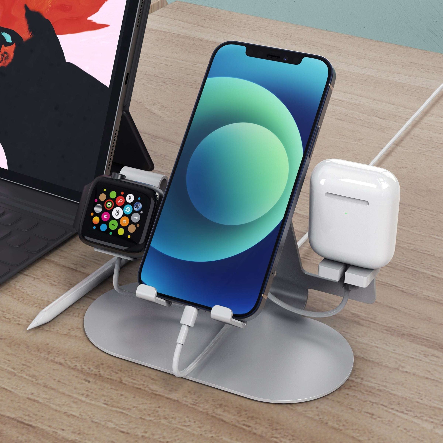 Aluminum 3-in-1 Apple Charging Dock for all Smart Products