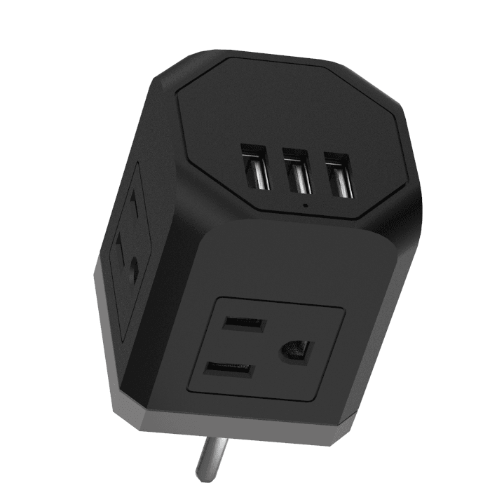 Multi-Plug Surge Protector with 3 Wall Outlets & 3 USB Ports