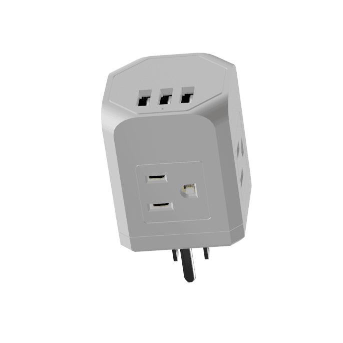 Multi-Plug Surge Protector with 3 Wall Outlets & 3 USB Ports