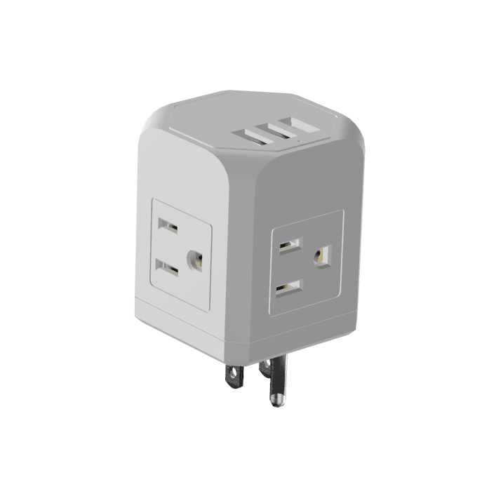 Multi-Plug Surge Protector with 3 Wall Outlets & 3 USB Ports