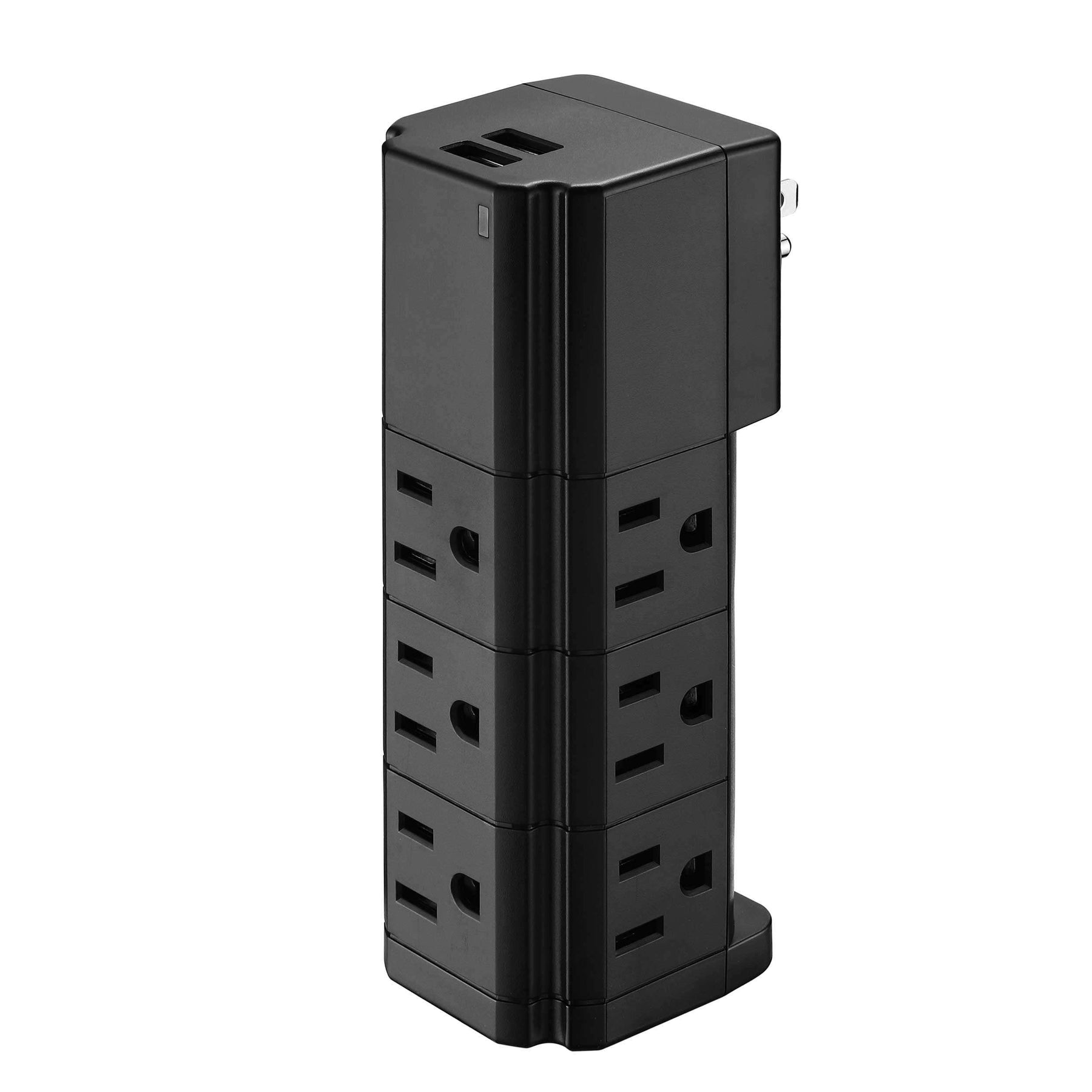 Multi-Plug Surge Protector Wall Adapter - 9 Outlets & 2 USB Ports