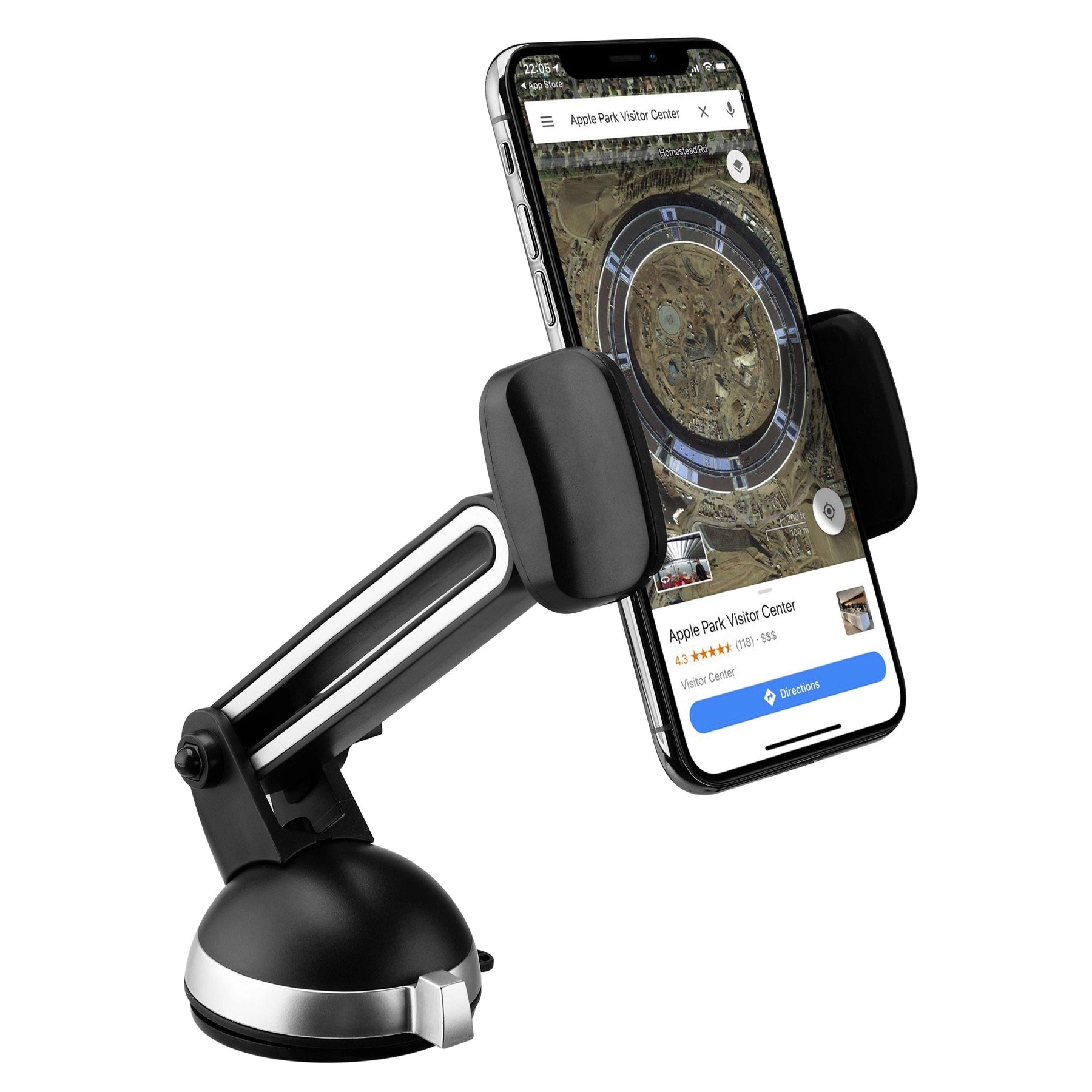 Cradle-Type Phone Car Mount with Powerful Suction Cup, Adjustable Arm & Joint