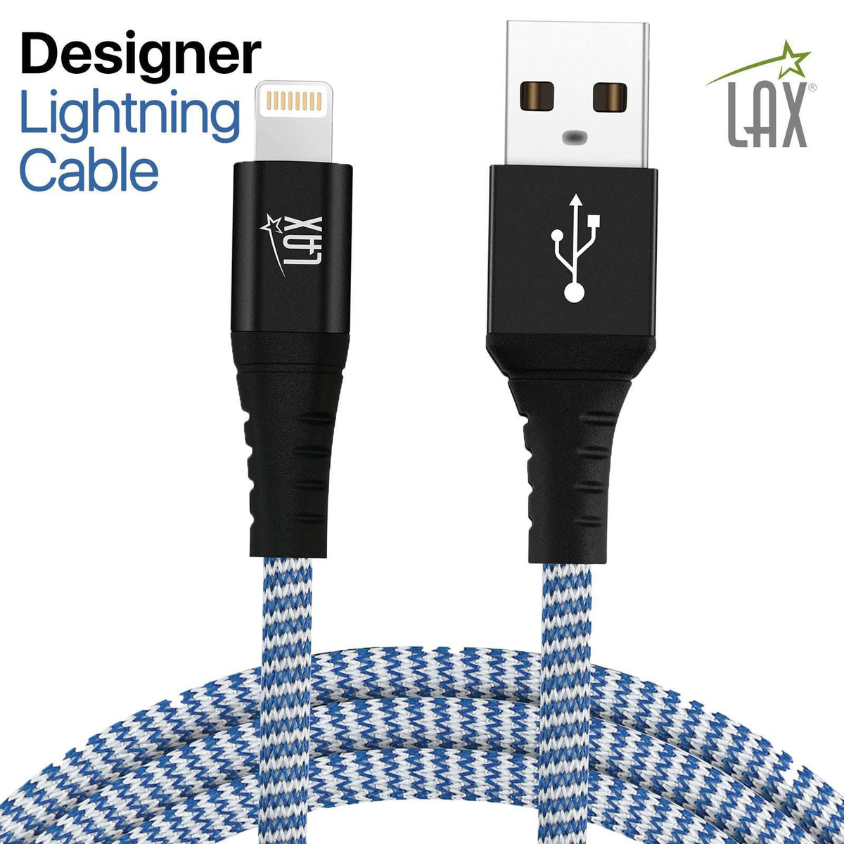 USB to Lightning Cable - Premium Stripes Designer Lightning MFi Certified Fast Charging Cable