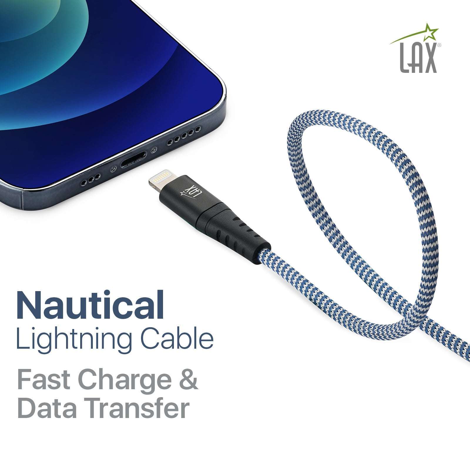 USB to Lightning Cable - Premium Stripes Designer Lightning MFi Certified Fast Charging Cable