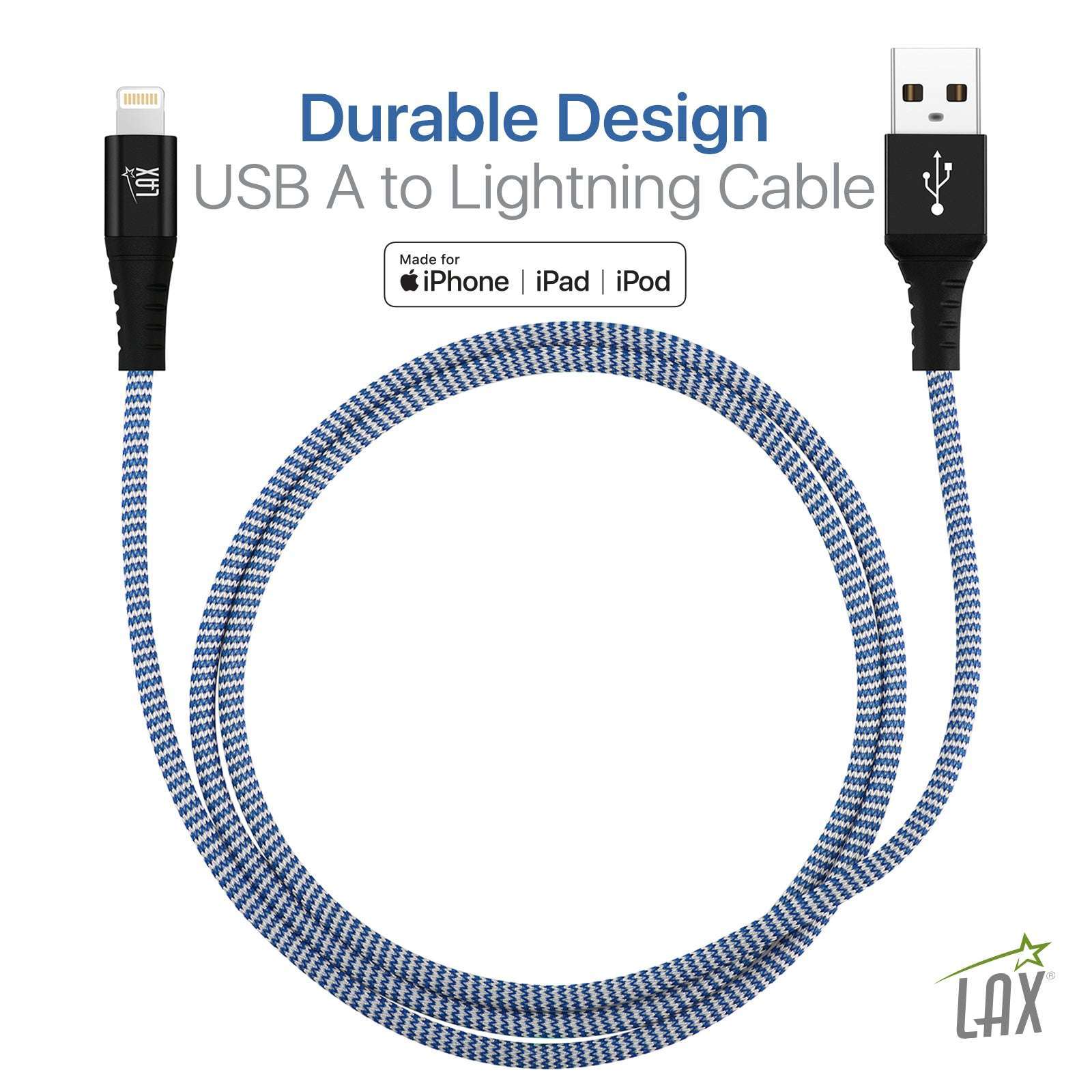 USB to Lightning Cable - Premium Stripes Designer Lightning MFi Certified Fast Charging Cable