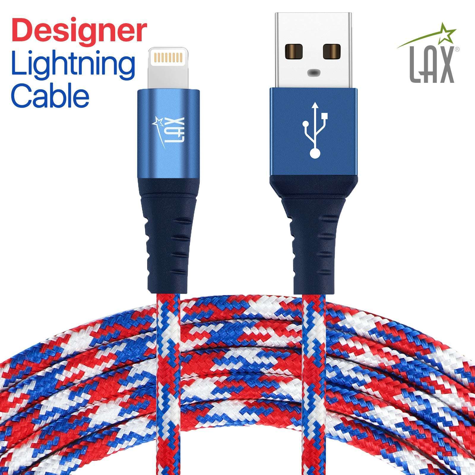 USB to Lightning Cable - Premium Stripes Designer Lightning MFi Certified Fast Charging Cable