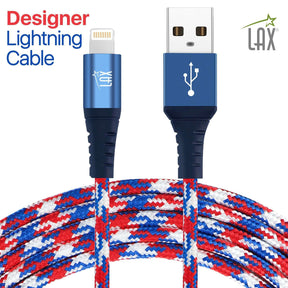 USB to Lightning Cable - Premium Stripes Designer Lightning MFi Certified Fast Charging Cable