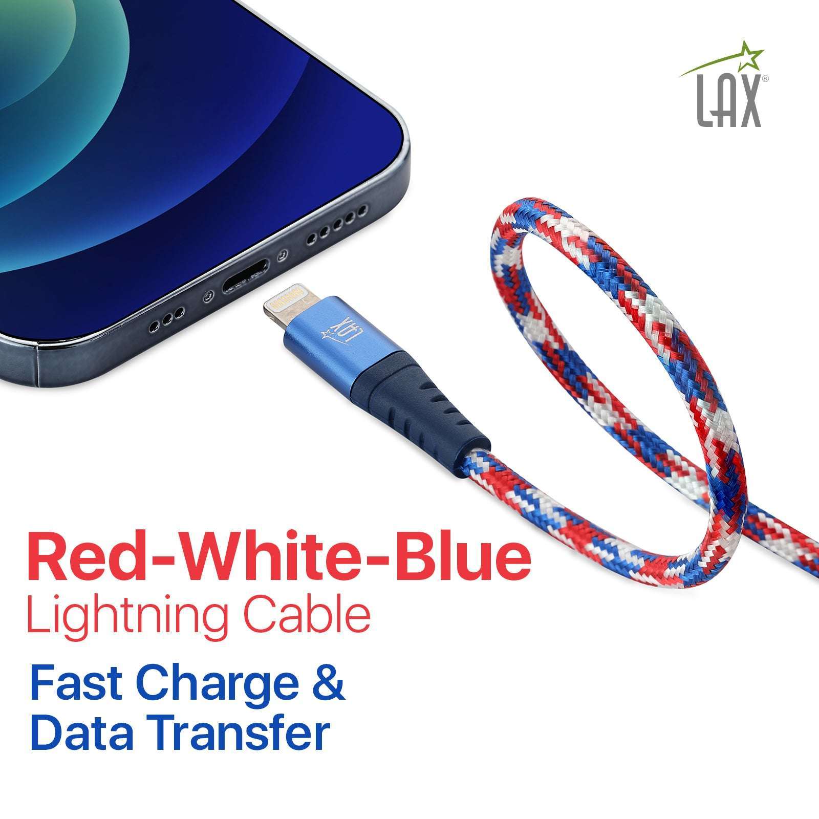 USB to Lightning Cable - Premium Stripes Designer Lightning MFi Certified Fast Charging Cable